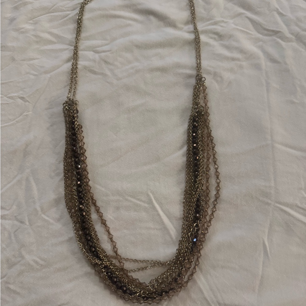 Multi-Strand Brown Beaded Necklace - Women's Fashion Jewelry